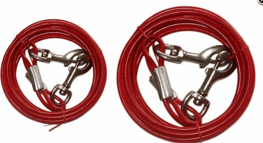 Pet Camelot Dog Leash/Lead Outdoor Tie-Out Wire Rope 3m 5mm in Red color 3m