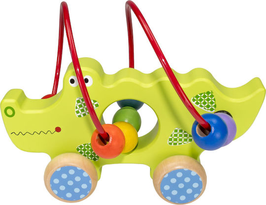 Big Jigs Избутване насам-натам Crocodile Push Along Bead Frame от дърво за 12++ месеца