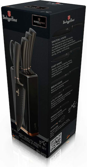 Berlinger Haus Black Rose Collection Set Cuțite cu Suport din Oțel Inoxidabil 20cm 7buc