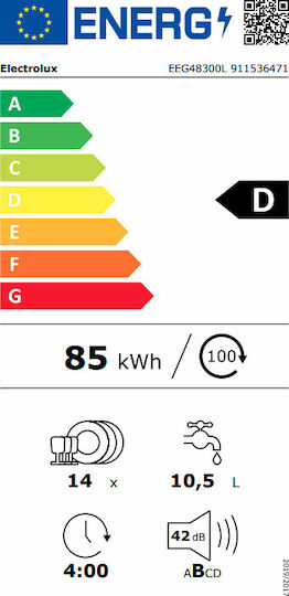Vollintegrierter Geschirrspüler mit Wi-Fi für 14 Gedecke B59.6xH81.8cm