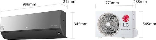 LG ArtCool Mirror BH Aparat De Aer Condiționat Inverter 24000 BTU A++/A+ Cu Umidificator - Ionizator Și WiFi Negru