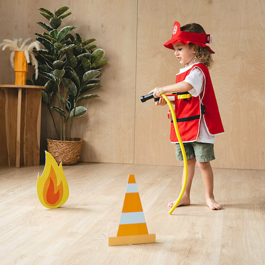 Plan Toys Σετ Πυροσβέστη από Ξύλο για 3+ Ετών