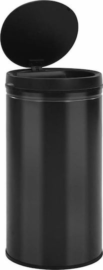 vidaXL Metallic Waste Bin with Sensor Black 60L