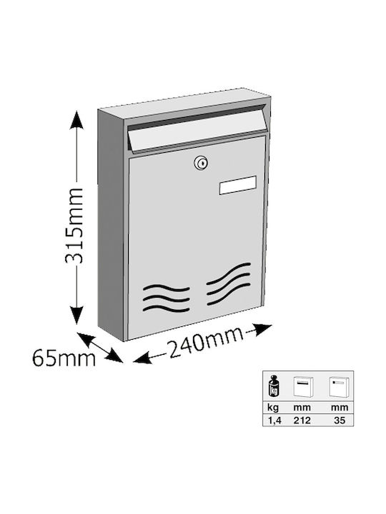 Viometal LTD Hague 207 Outdoor Mailbox Metallic Cypress 24x7x32cm