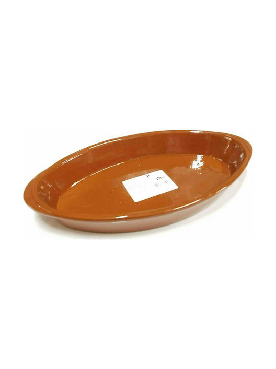 TnS Oval Vas de Gătit Rezistent la Căldură Ceramică 39.5x23x5.5cm 1buc Brown