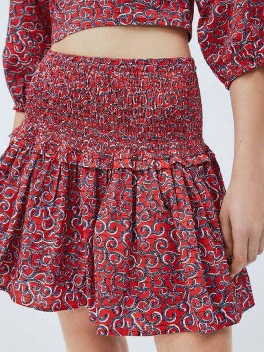 Dani High-waisted Mini Skirt Floral Burgundy