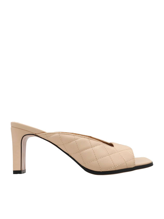 Favela Dalton Leather Mules Beige 0116000904