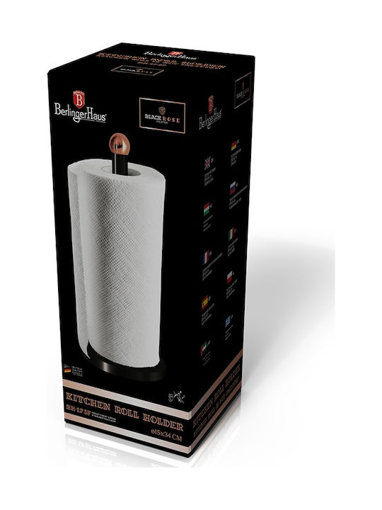 Berlinger Haus Metallic Paper Towel Holder Black Rose Collection Black 15cm BH-1737