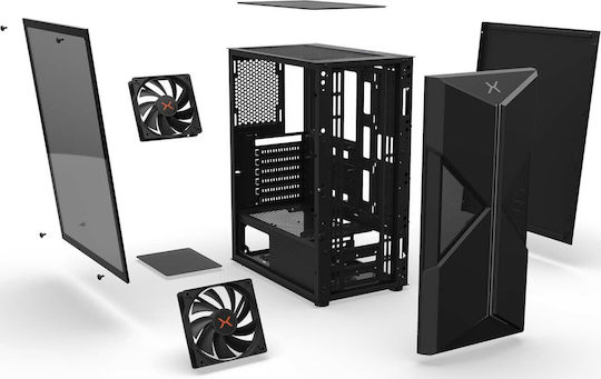 Krux Astral Gaming Middle Tower Carcasă Calculator cu Fereastră Laterală și Iluminare RGB Negru