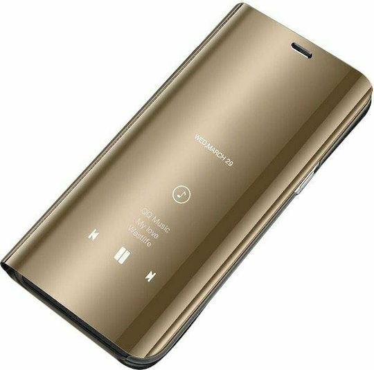 Clear View Book Πλαστικό Χρυσό (Xiaomi Mi 10T Lite)