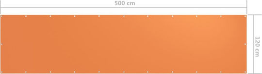 vidaXL Rectangular Shade Divider Orange in Roll With Hoop & with PU Coating 1.2x5m