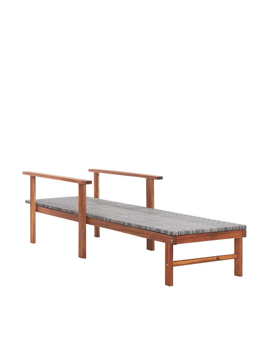 Ξαπλώστρα Rattan Καφέ 200x55x56εκ.