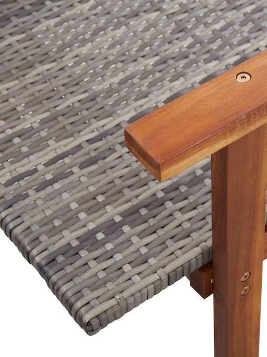 Ξαπλώστρα Rattan Καφέ 200x55x56εκ.