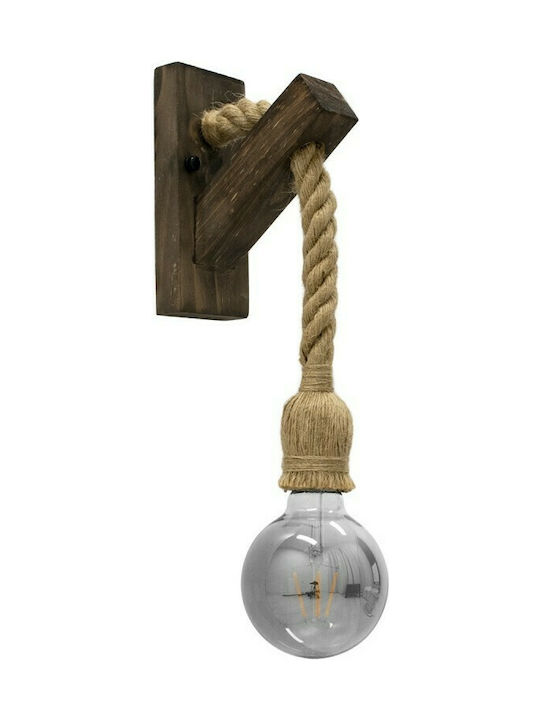 GloboStar Vanity Vintage Wandleuchte mit E27 Lampenbirnensockel Braune 15x30x30cm