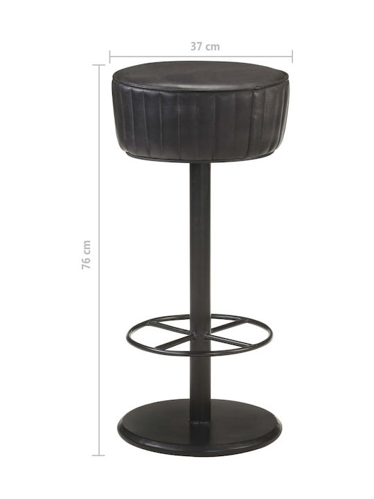 Hocker Bar Leder Black 37x37x76cm