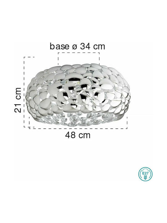 Fan Europe Modernă Metalică Plafonieră de tavan cu Dulie E27 48buc Argint