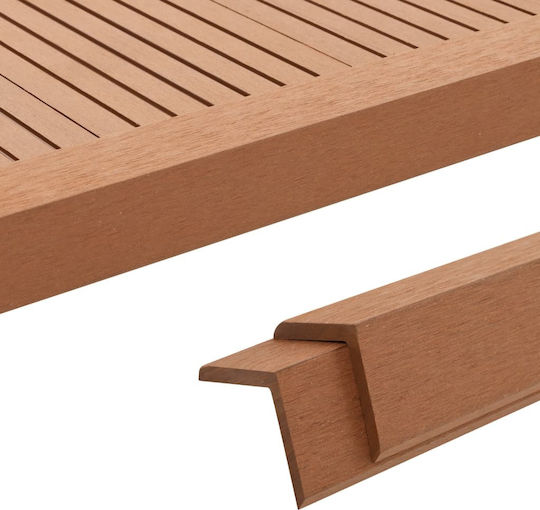 vidaXL Deck Ecke für Gartenboden aus WPC 170x4.5cm 5Stück 170cm Hellbraun