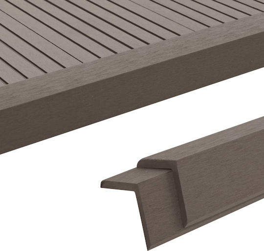 vidaXL Deck Ecke für Gartenboden aus WPC 170x4.5cm 5Stück Dunkelbraun