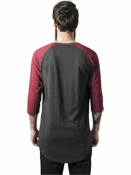 Urban Classics Men's Long Sleeve Blouse Gray / Bordeaux