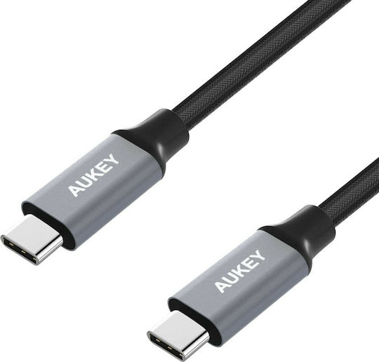 Aukey Braided USB 2.0 Cable USB-C male - USB-C Μαύρο 1m CB-CD5
