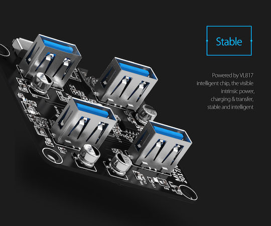 Orico MH4U-U3 Hub 4 Ports USB 3.0 with USB-A Connection White