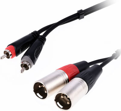 Soundsation Cable 2x XLR male - 2x RCA male 1m (GL-2RCA2XM1)