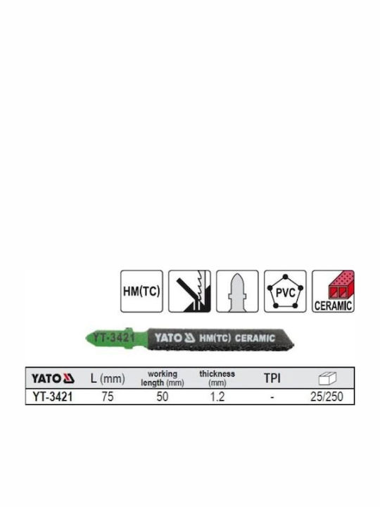 Yato YT-3421 Lamele pentru sticla si ceramica 75mm 5buc