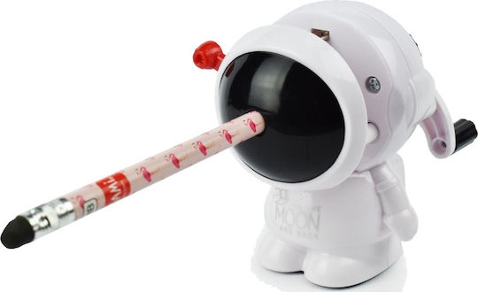 Legami Milano To the Moon and Back Plastic Sharpener White Barrel with Crank 1pcs