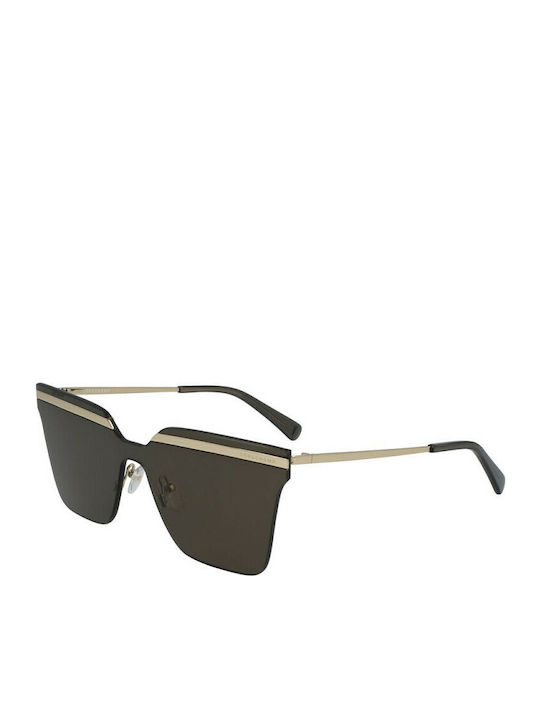 Longchamp Sunglasses Χρυσά with Metal Frame & Brown Lens