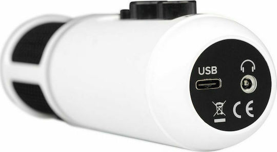 Mackie EM-USB Кондензаторен Микрофон Шоково монтиран за Студио в White Цвят