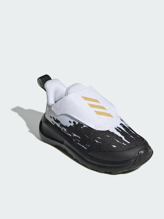 FortaRun Kids Indoor Soccer Shoes without Laces Cloud White / Core Black / Gold Metallic