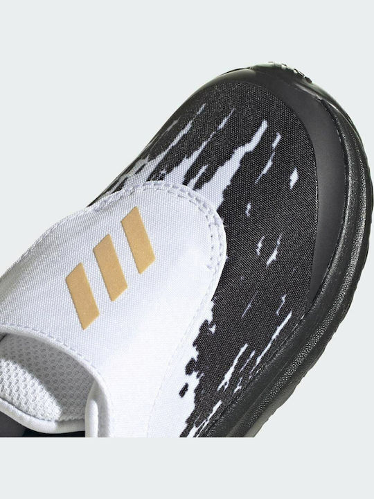 FortaRun Kids Indoor Soccer Shoes without Laces Cloud White / Core Black / Gold Metallic