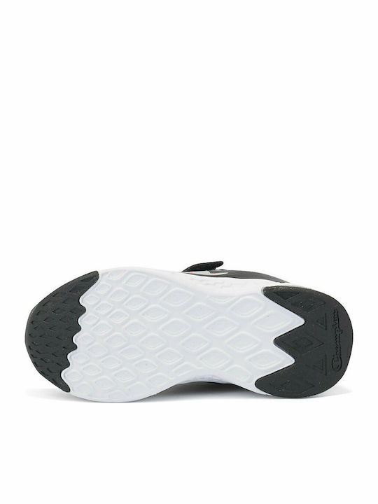 Bold Kids Sports Shoes Running with Hoop & Loop Closure Black