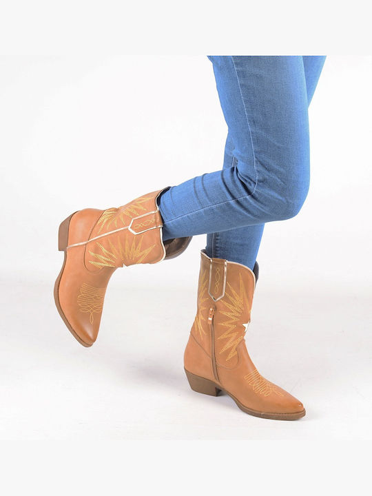 Damen Cowboy-Stiefeletten Tabac Braun