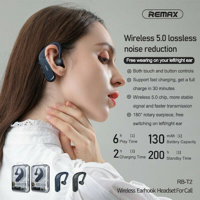 Remax RB-T2 In-Ear Bluetooth-Freisprecheinrichtung Kopfhörer Blau