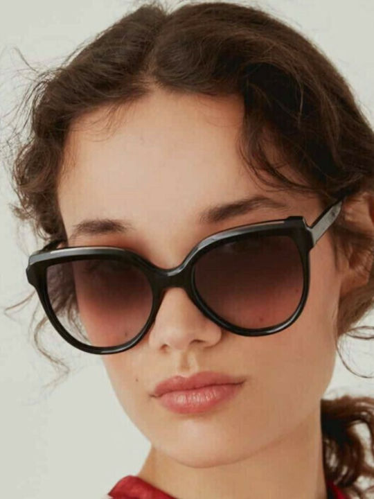 Gigi Barcelona Women's Sunglasses with Black Plastic Frame and Black Gradient Lens 6544/1