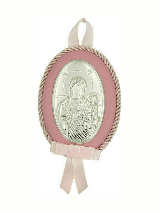 Prince Silvero Saint Icon with the Virgin Mary Silver Prince Silvero Saint Icon with the Virgin Mary Silver