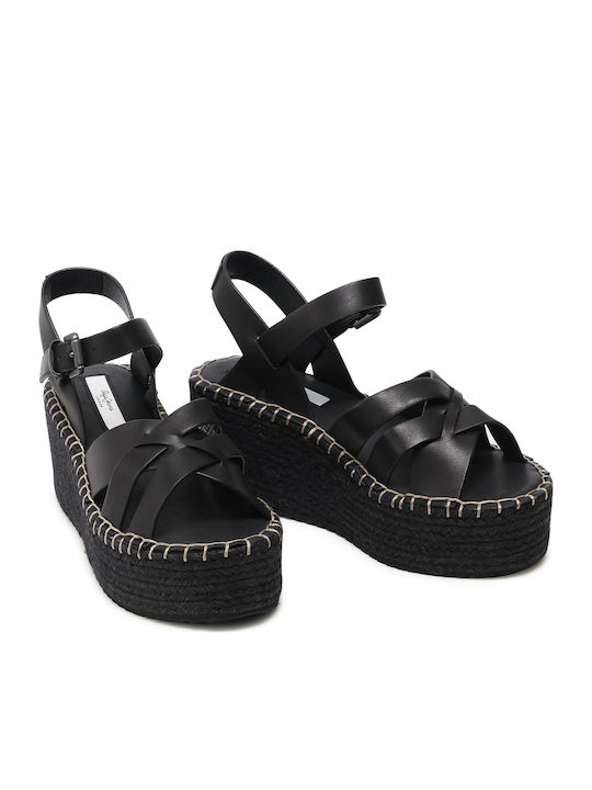 Witney River Platforme Dama Tip Espadrile Negre
