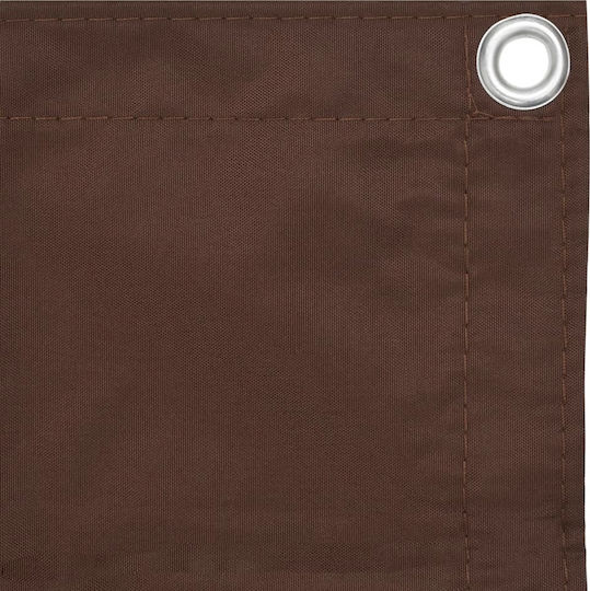 vidaXL Rectangular Shade Divider Brown With Hoop & with PU Coating 1.2x5m made of Oxford fabric