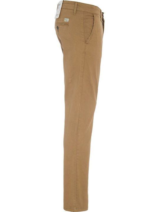 Charly Men's Chinos Elastic Slim Fit Brown Pants
