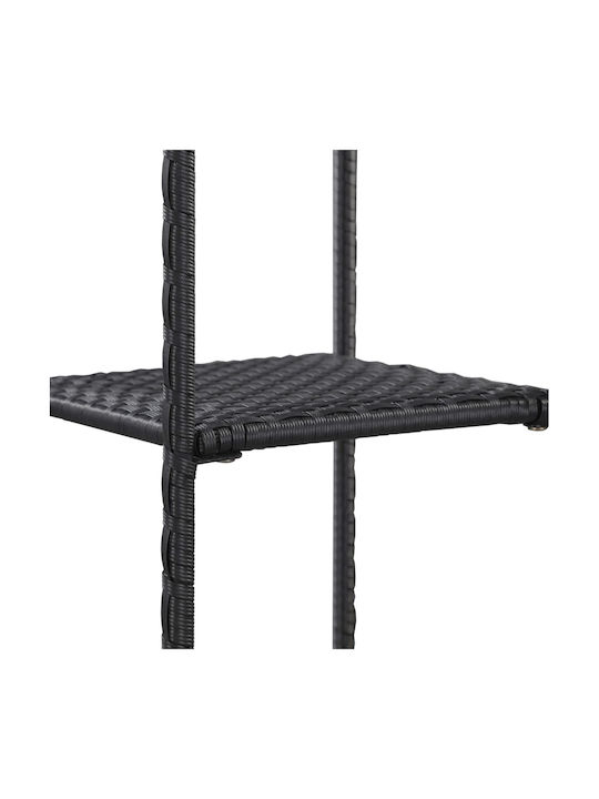 vidaXL vidaXL Kitchen Rack Rattan Black 4 Tiers 30x30x120cm