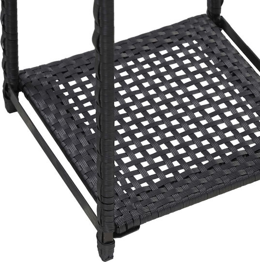 vidaXL Ραφιέρα Κουζίνας Rattan 4 Θέσεων Μαύρη 30x30x120cm