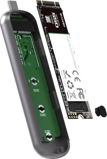 BlitzWolf Case for Hard Drive M.2 SATA III with Connection USB 3.1 Gray