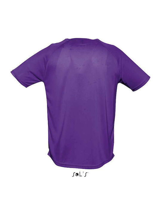 Sol's Sporty Ανδρικό Διαφημιστικό T-shirt Κοντομάνικο σε Μωβ Χρώμα Sol's Sporty Ανδρικό Διαφημιστικό T-shirt Κοντομάνικο σε Μωβ Χρώμα