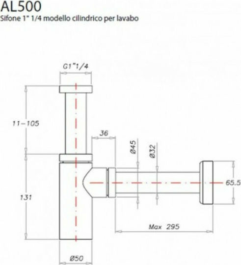 La Torre Siphon Spülbecken Schwarz