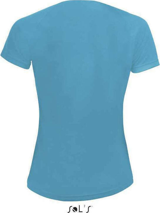 Sol's Sporty Γυναικείο Διαφημιστικό T-shirt Κοντομάνικο σε Τιρκουάζ Χρώμα