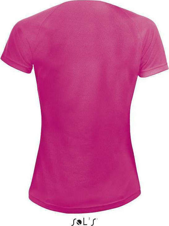 Sol's Sporty Γυναικείο Διαφημιστικό T-shirt Κοντομάνικο Neon Pink