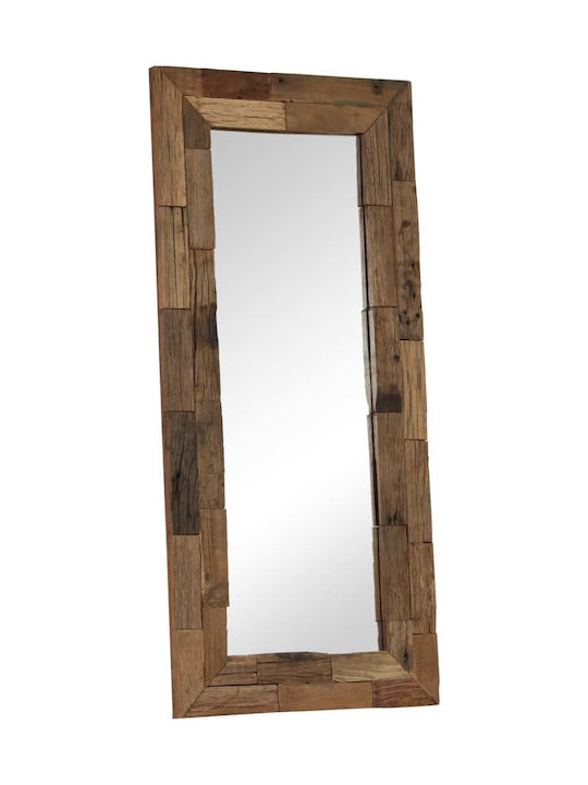 vidaXL 246306 Wall Mirror with Brown Wooden Frame 110x50cm 1pcs