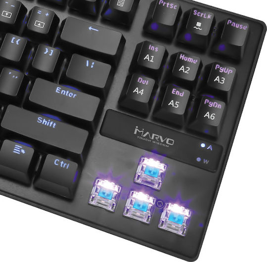 Marvo KG901 Gaming Tastatură Mecanică Tenkeyless cu Custom Blue comutatoare și iluminare RGB (Engleză US)