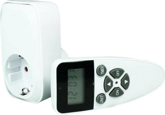 Ecosavers Remote Control Timer Switch Μονόπριζο με Τηλεχειριστήριο και Καλώδιο 8m